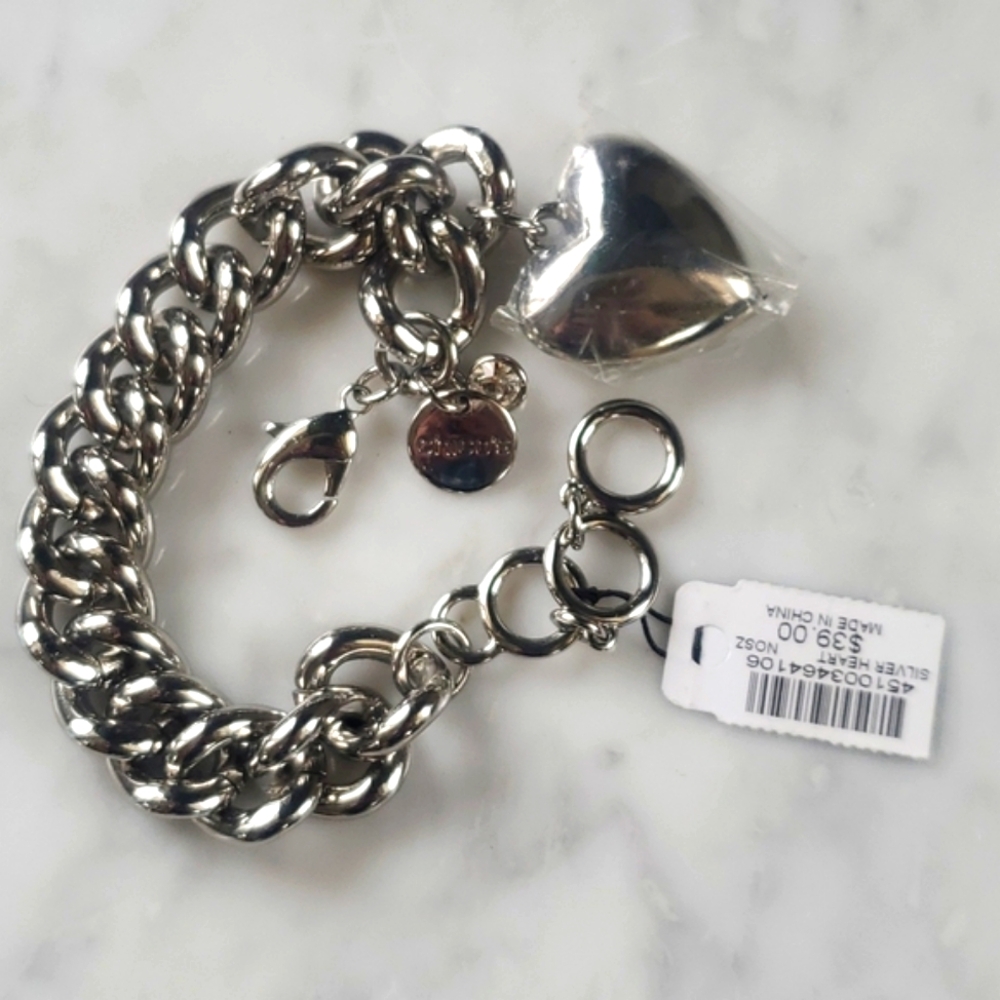 Chico's Chunky Chain Heart Necklace NWT - Picture 3 of 6